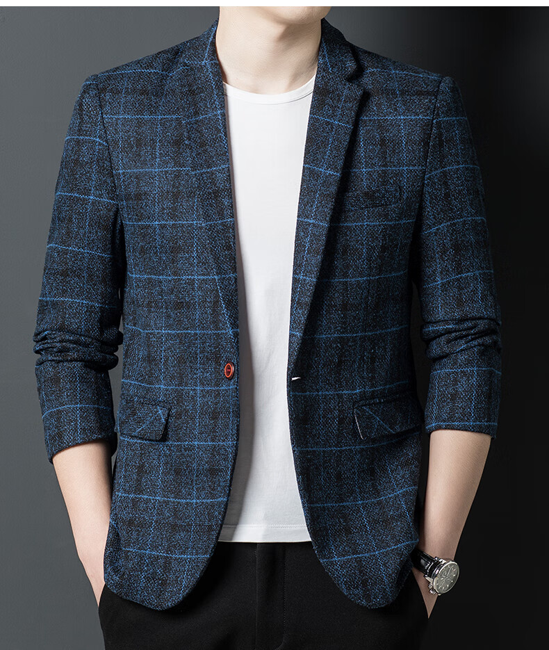 aemape美国苹果西服男秋冬款男士韩版休闲小西装单西外套灰色m