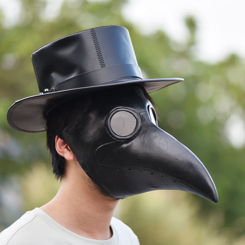 万圣节瘟疫乌鸦面具鸟嘴恐怖搞怪万圣节蒸汽朋克乳胶道具中世纪黑色