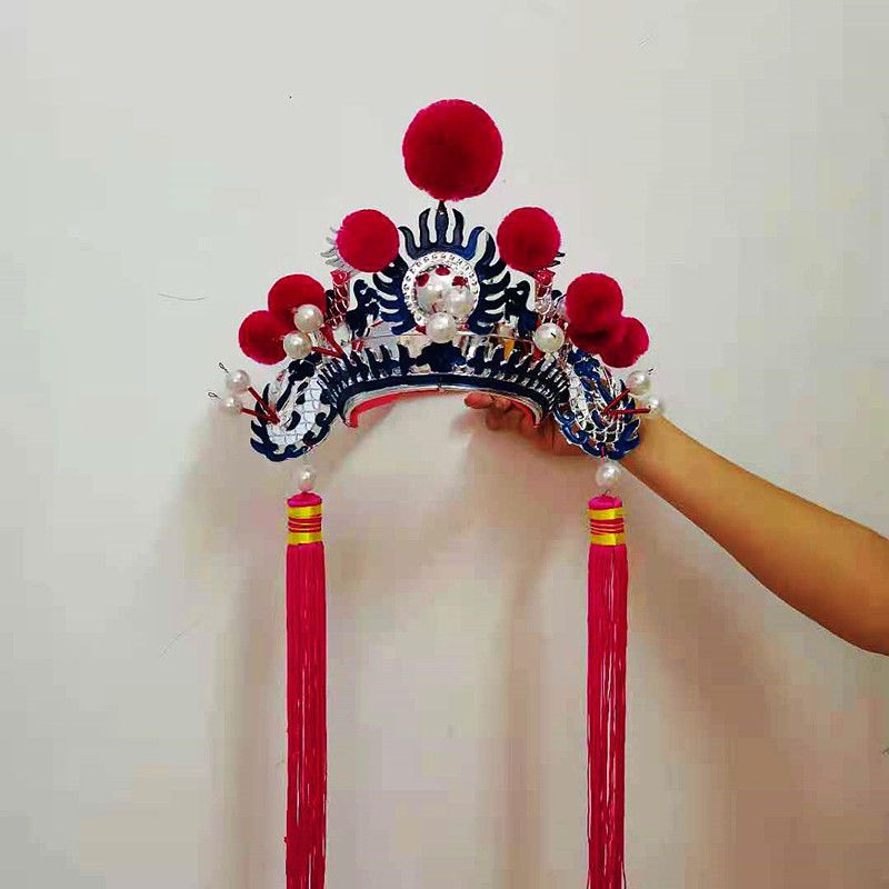 戏剧头饰国潮京剧花木兰帽子戏曲刀马旦穆桂英头盔演出用品打鼓额子