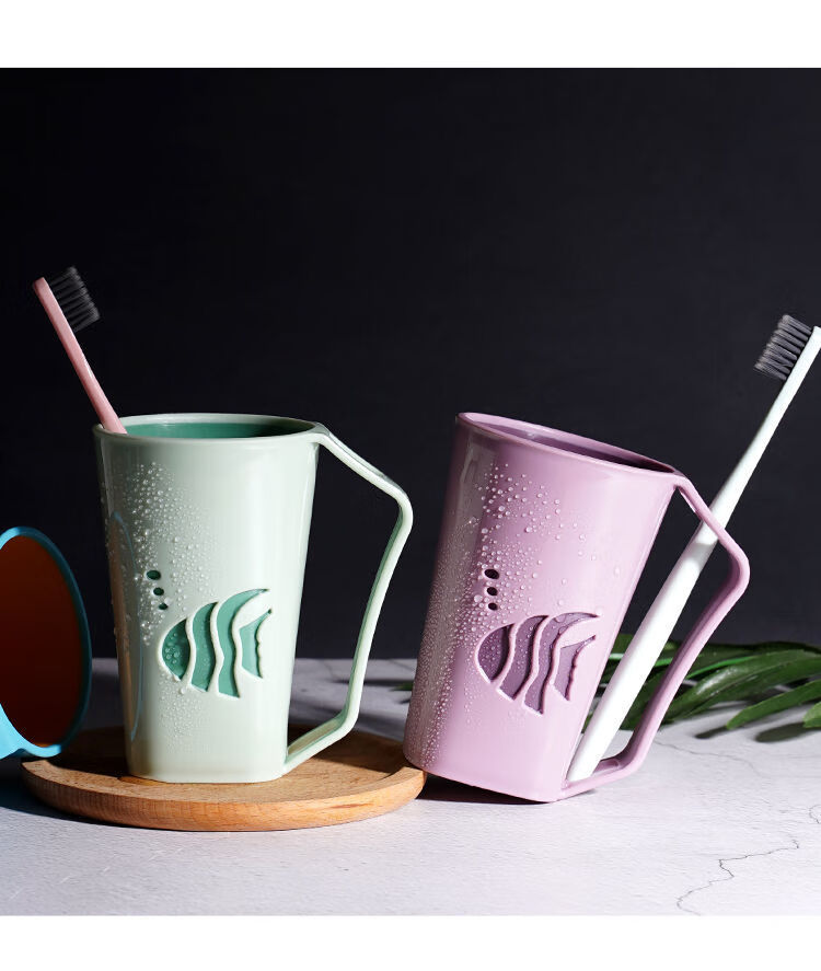 牙刷杯漱口杯家庭装牙杯女学生韩版刷牙杯情侣牙缸杯可爱学生宿舍藕粉