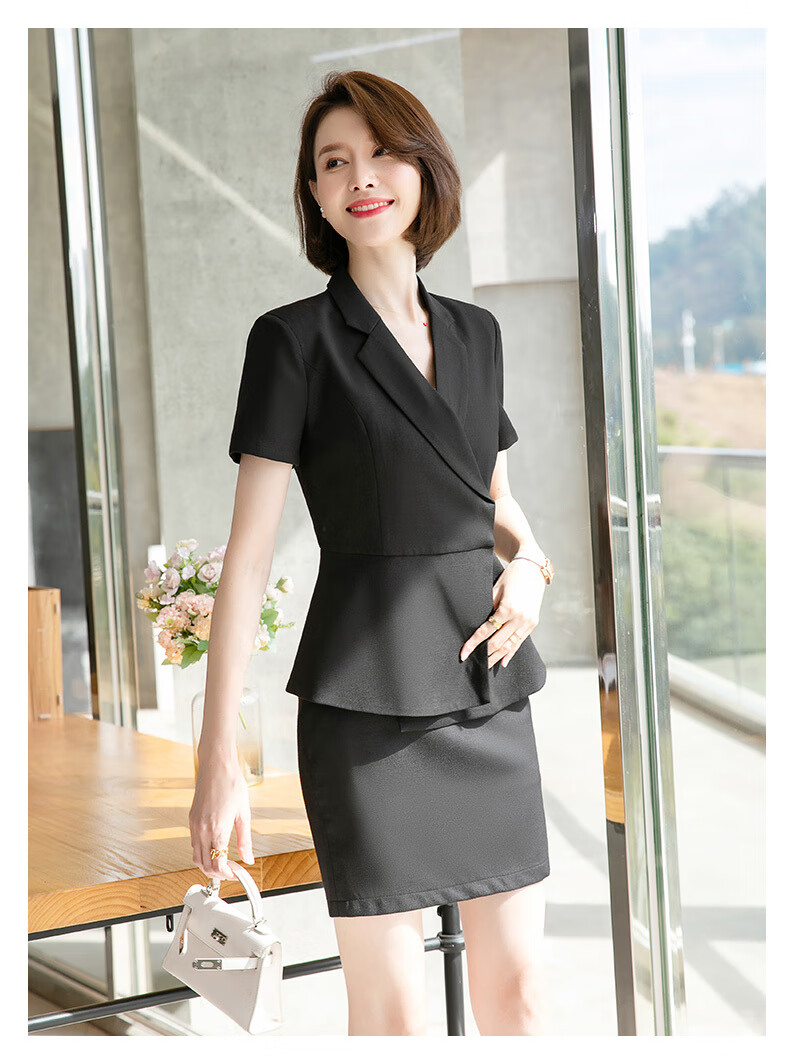 高端职业装套装女气质女神范夏季薄款酒店前台工作服正装西装套裙