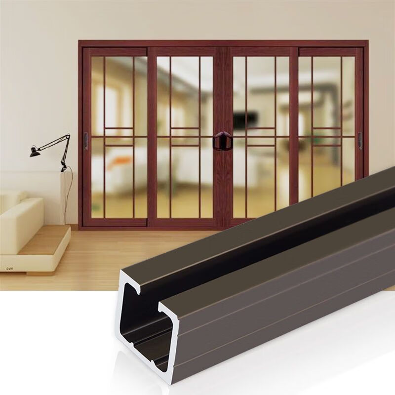 移门轨道滑道实木玻璃门折叠推拉门滑轨滑轮折叠门吊轮吊轨导轨加厚