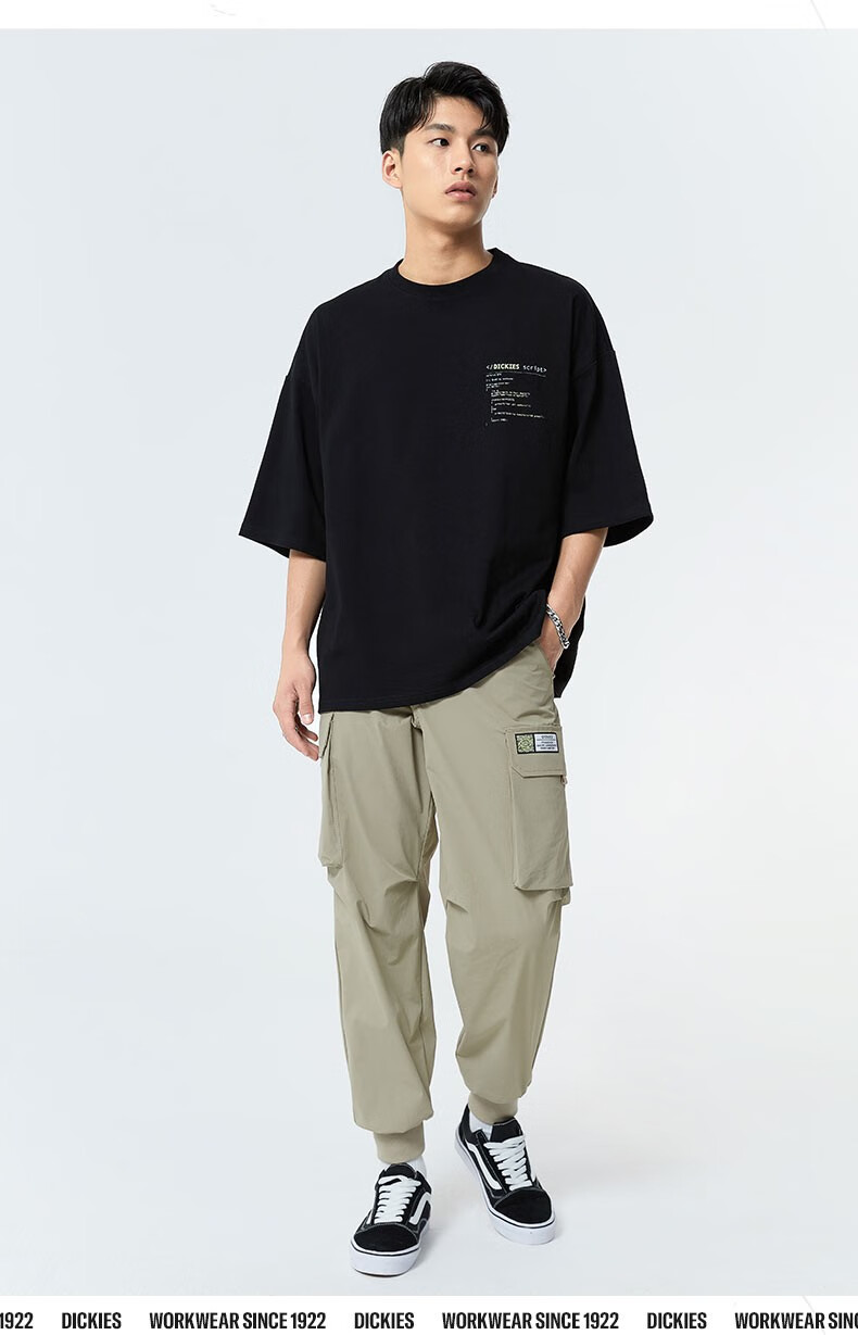 【商场同款】dickies短袖t恤 女22秋冬上衣短袖t恤011042 黑色 s
