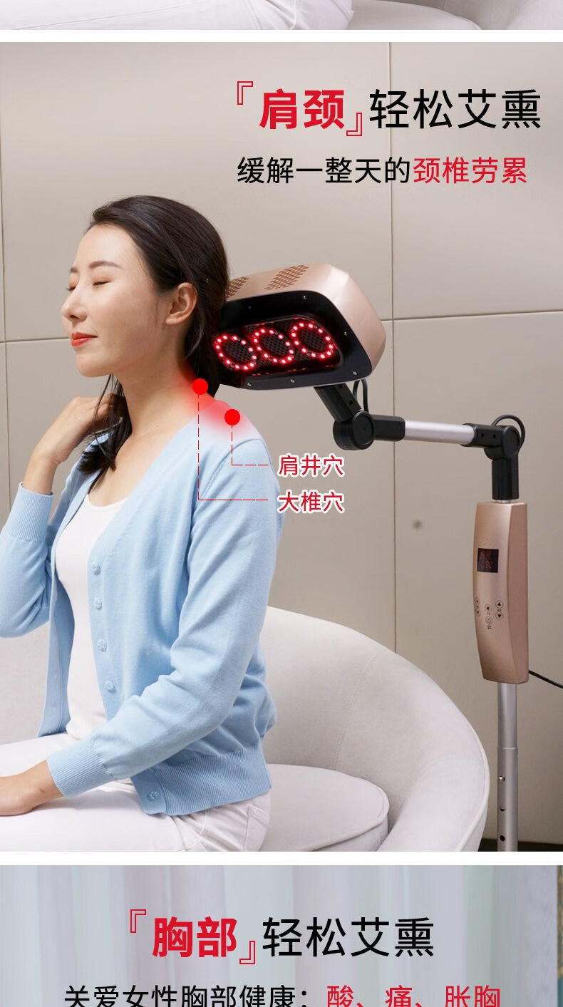 艾灸仪器家用理疗多功能艾灸仪美容院专用熏蒸仪悬灸仪无烟温灸器双仓