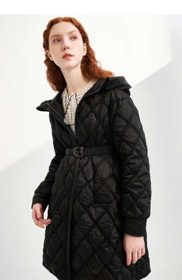 psalter诗篇商场同款影儿女装2020冬季新款羽绒服6c00508118黑色36