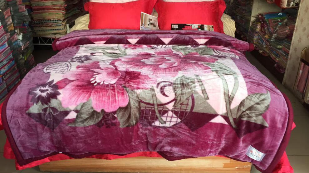 2021新款美雅拉舍尔毛毯冬季保暖加厚双层8斤美雅拉舍尔单双人毛毯