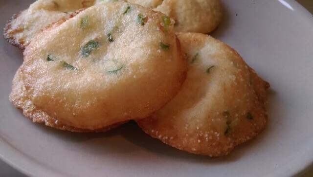 海蛎饼勺子工具蛎饼炸油饼勺子葱油饼勺虾酥黑铁手工锻打11cm五件套长