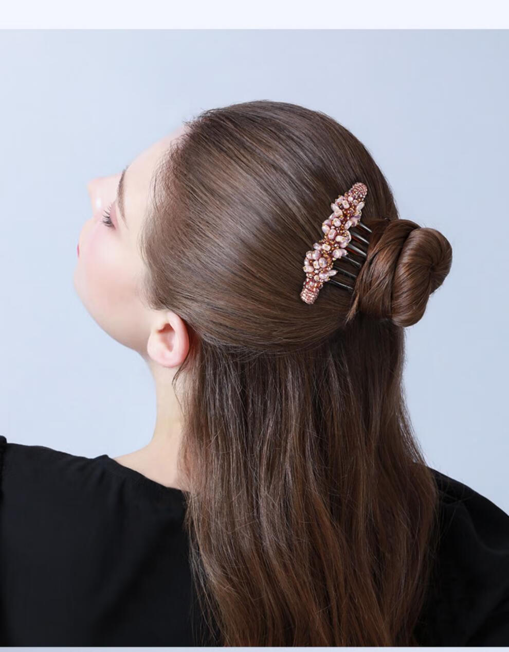 21fw丹麦依慧达/ep水晶发梳精致盘发女唯美刘海插梳发饰防滑古风头饰