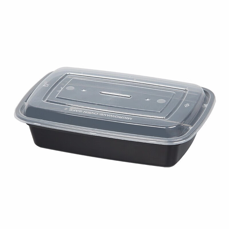 美式餐盒美式打包盒一次性饭盒750ml长方形圆形带盖塑料炒饭水果美式