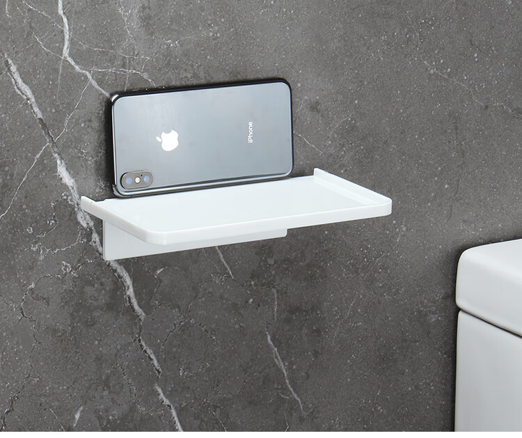 卡芬蒂卫生间浴室壁挂式放手机置物架免打孔家用厕所手机架洗手间托盘