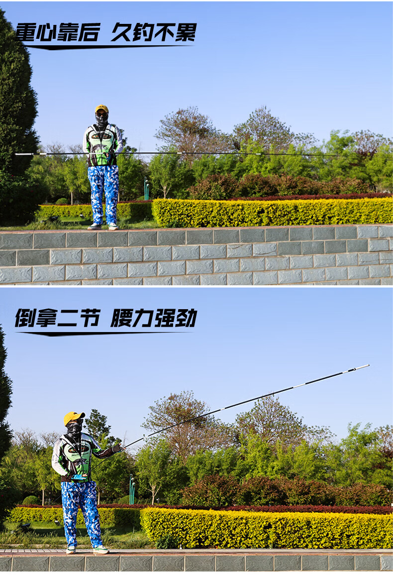 达亿瓦(daiwa) 鱼竿19调6h超轻超硬碳素手5.