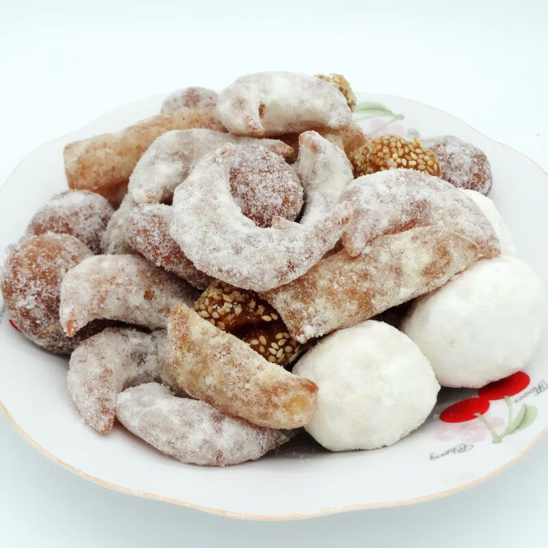 河南特产小吃果子传统糕点一口酥羊角蜜梅豆角点心零食红粉条500克