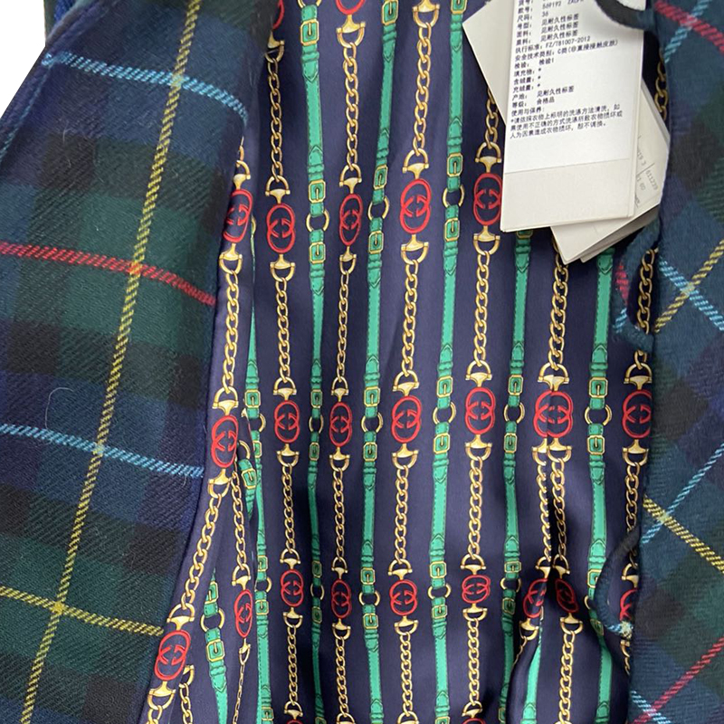 【寺库正品】gucci/古驰 格纹毛呢女士大衣at549256 zagmr 4472 格纹