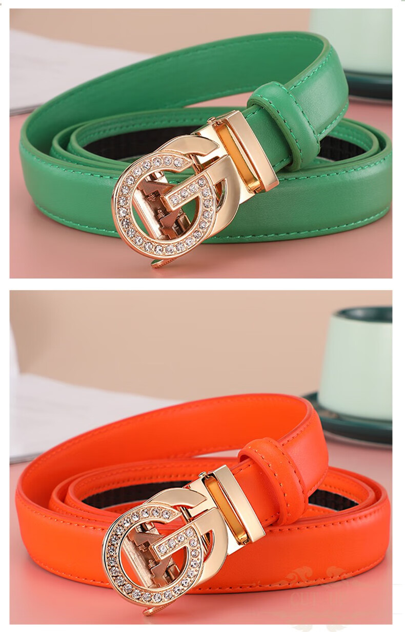 品牌女士皮带2021年新款时尚百搭腰带女真皮韩版潮流自动扣裤带女生夏