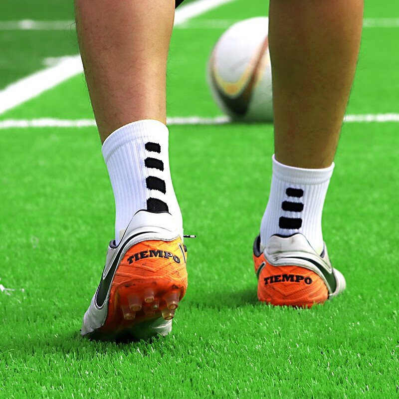 冷门足球条足球训练短袜短筒加厚毛巾底耐摩擦颗粒训练袜男 浅绿色 短