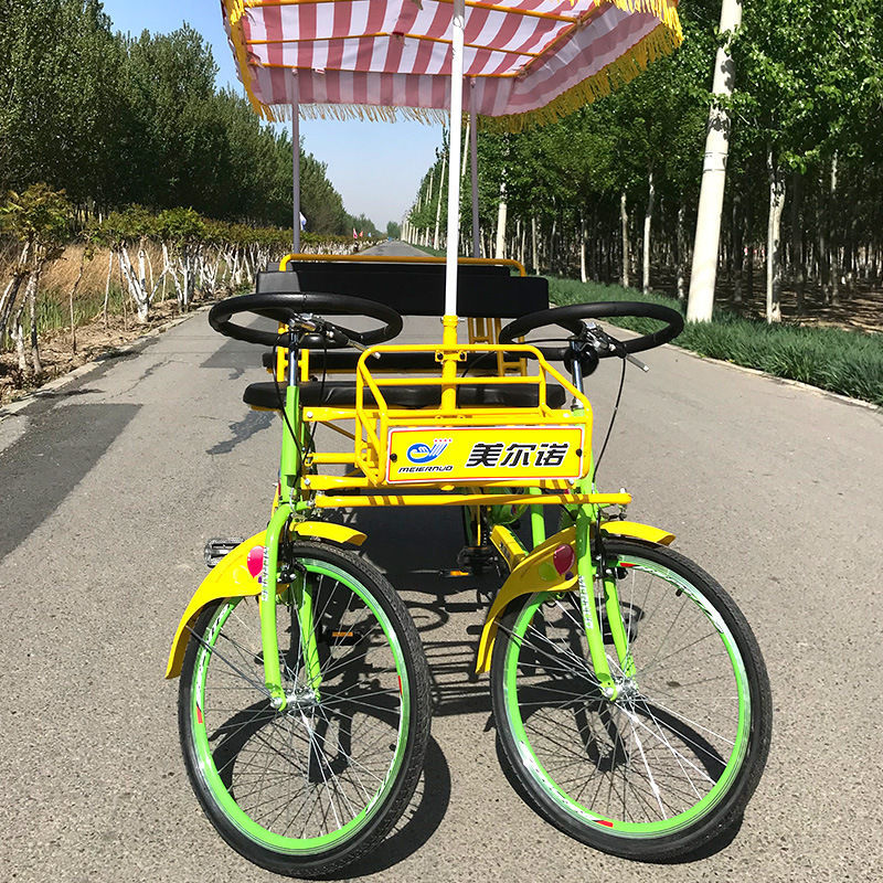 景区4旅游观光车四轮多人自行车四人休闲情侣多人公园脚踏车双人联排