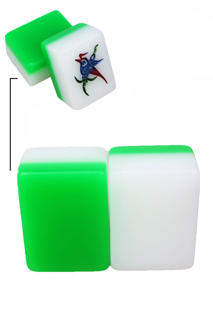 麻将配桌布羊脂绿40mm麻将大号家用手搓亚克力麻将牌 40mm胶盒羊脂绿