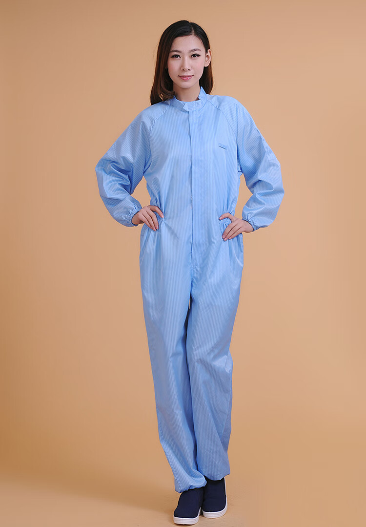 无尘服 连体静电工作服有口袋尘服电子厂身加大灰衣服喷漆 黄色无口袋