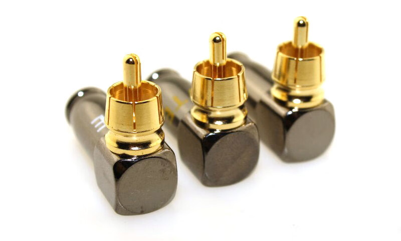莲花rca焊接头头同轴音频音响线端子同轴rca插头diyrca莲花直头红圈尾