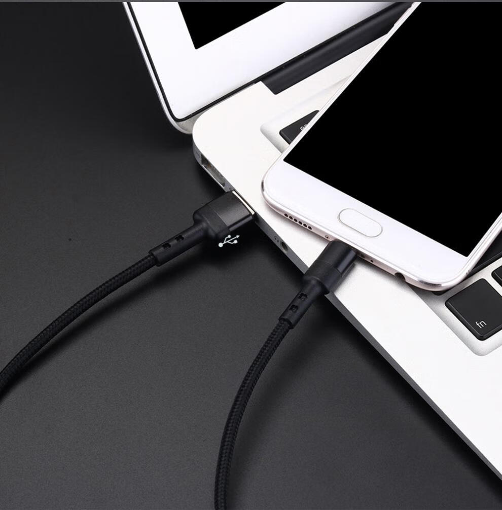 4a新款 适用苹果数据线 安卓 type-c 编织充电线 usb手机快充线 黑色