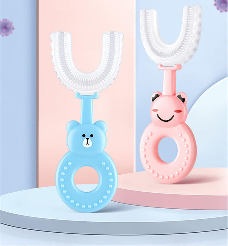 儿童牙刷u型312软毛6岁以上2岁1宝宝幼儿刷牙神器u小孩婴儿9小兔子u型