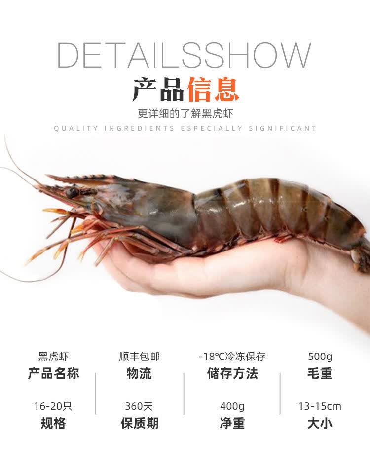 黑虎虾超大特大号鲜活新鲜冷冻生呛老虎虾生吃大虾对虾海鲜锦蜜姬所有