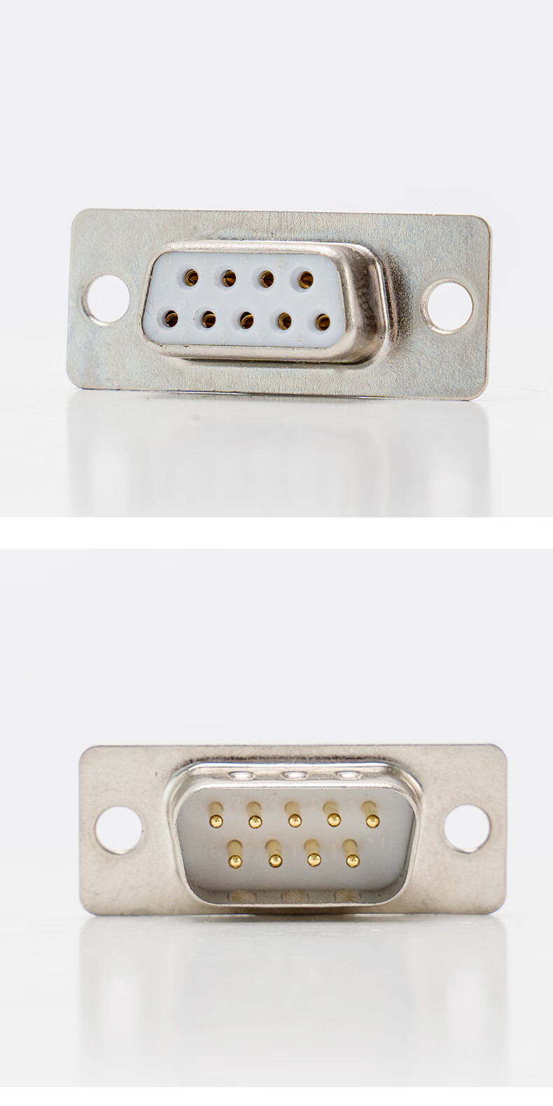 工业级db9 rs232/485串口插头9针d-sub9接插件九针公头母头 db9--9针