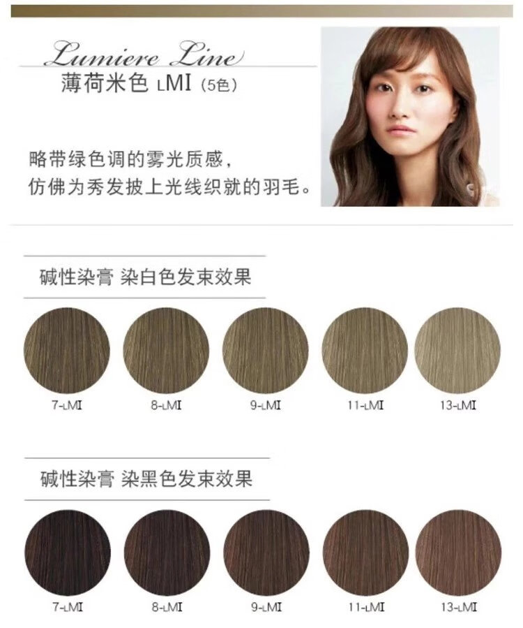 现货日本milbon玫丽盼黑茶色植物染发色膏 海军蓝灰色系mnv,备注型号