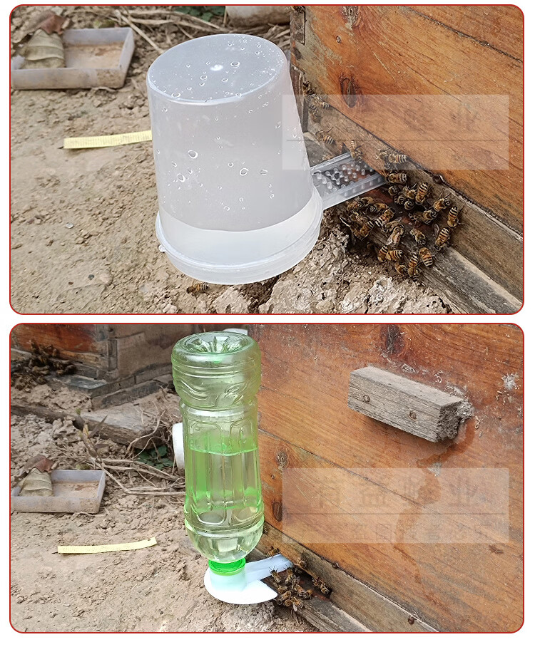蜜蜂喂水器518养蜂箱巢门鸭嘴自动加厚大盘点阵式饲喂糖水槽工具 (518