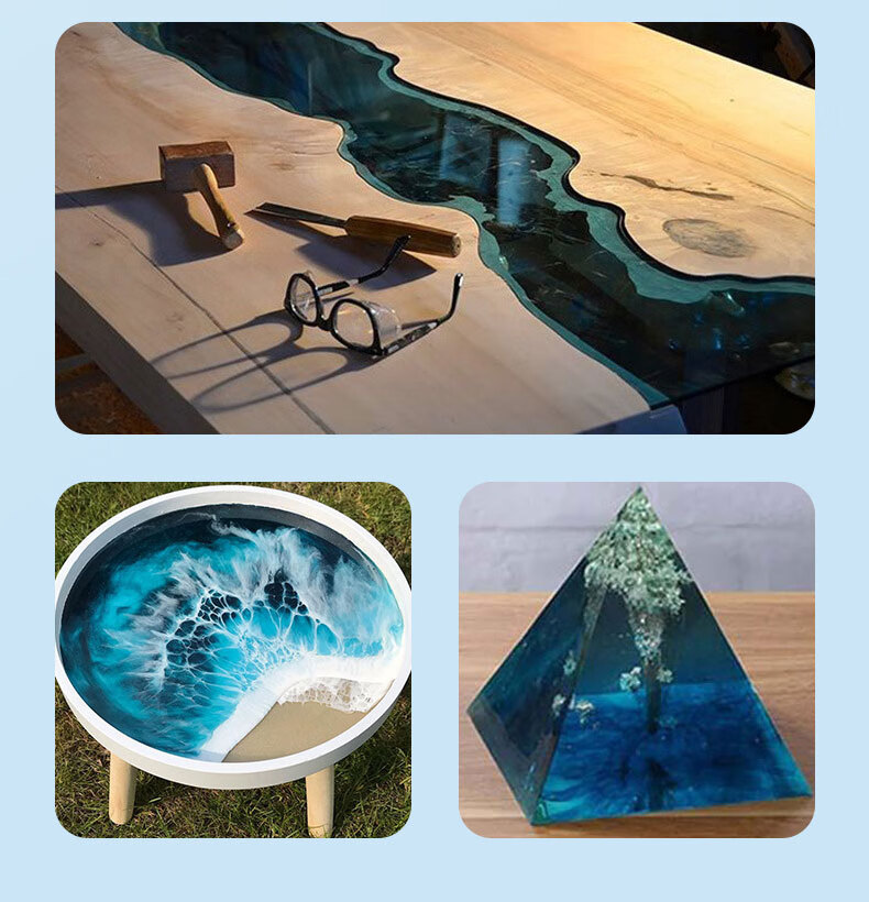 环氧树脂胶河流桌面树脂胶水晶滴胶慢干高透明ab胶木头做手工diy河流
