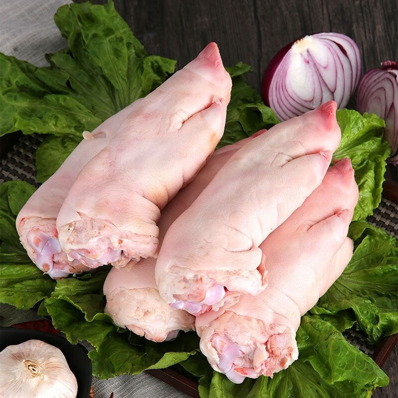 猪脚新鲜猪蹄整只带筋猪前蹄生猪爪子冷冻生鲜猪脚10斤猪蹄67两左右