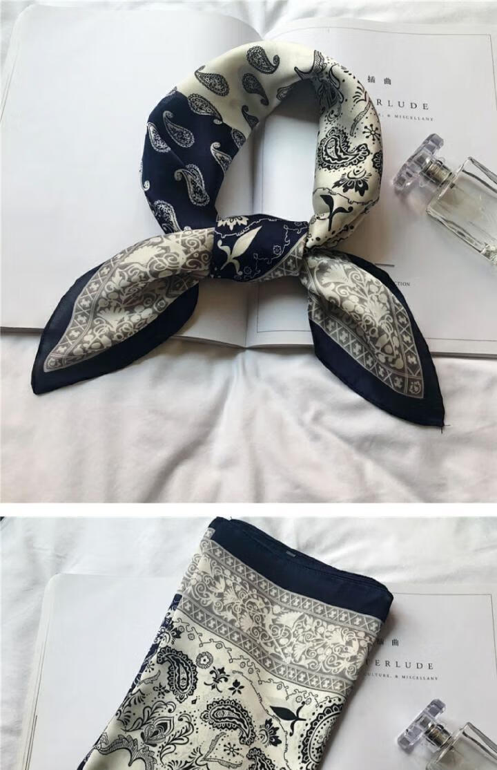 欧美复古腰果花嘻哈小方巾丝巾百搭商务街舞发带女弁衣坊主图腰果花
