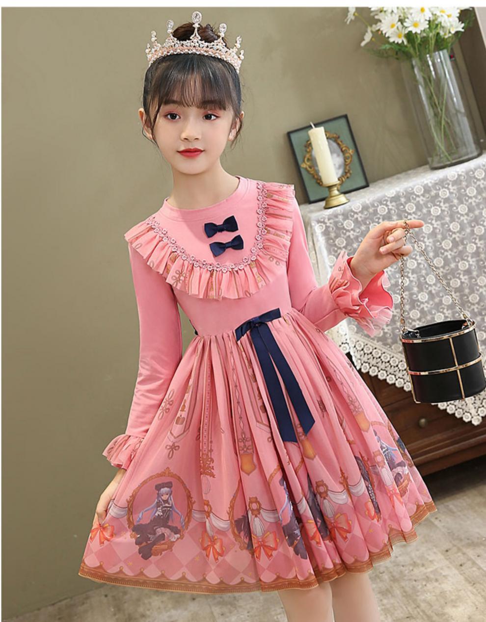 春秋萝莉塔女童儿童洛丽塔裙子童装洋装小学生公主裙连衣裙 1907