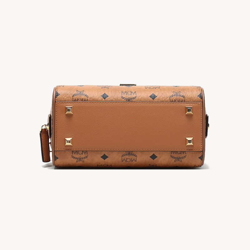 mcm 女士涂层帆布配皮essential visetos original波士顿包手提单肩斜