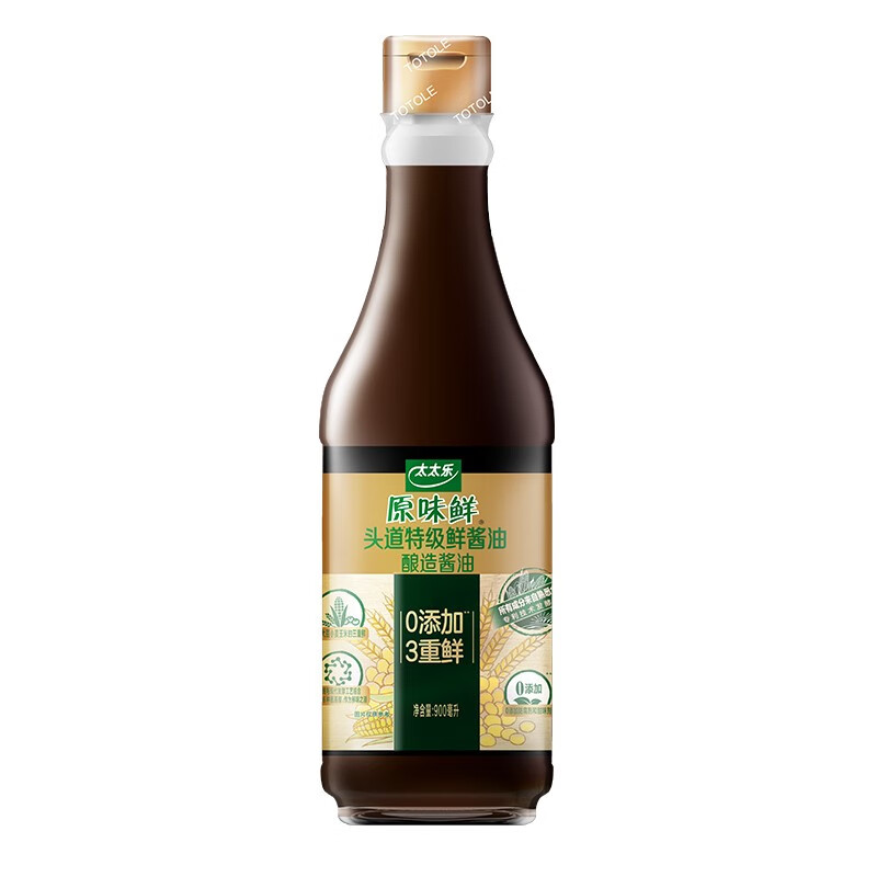 太太乐 生抽 原味鲜 头道特级鲜酱油 零添加防腐剂  900ml 雀巢出品