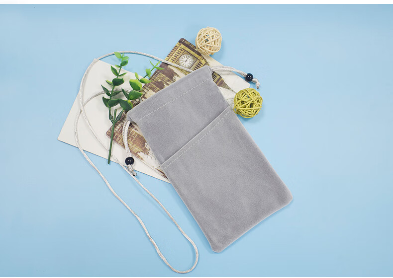 手机布套布袋充电宝收纳袋小米罗马仕移动电源华为苹果防尘硬盘抽绳束