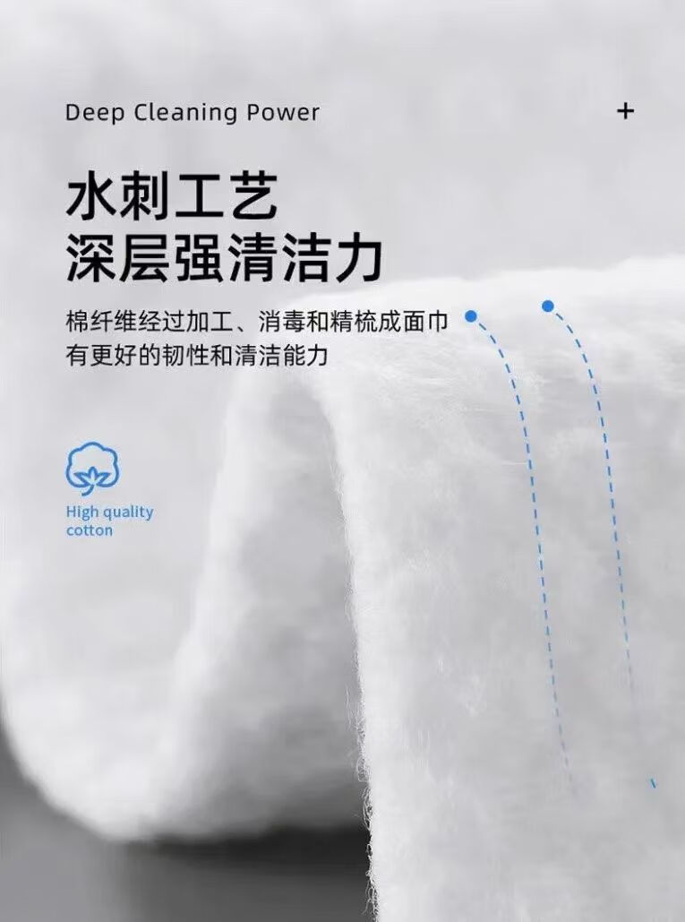 古莎【精选】一次性洗脸巾卷筒式纯棉不掉毛加厚洗面巾擦脸纸巾洁面巾 【共2卷】防尘袋精品装