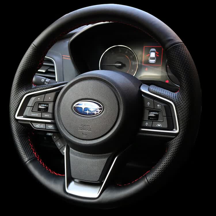21款斯巴鲁xv森林人真牛皮方向盘套手缝力狮傲虎斯巴鲁brz真牛皮全包