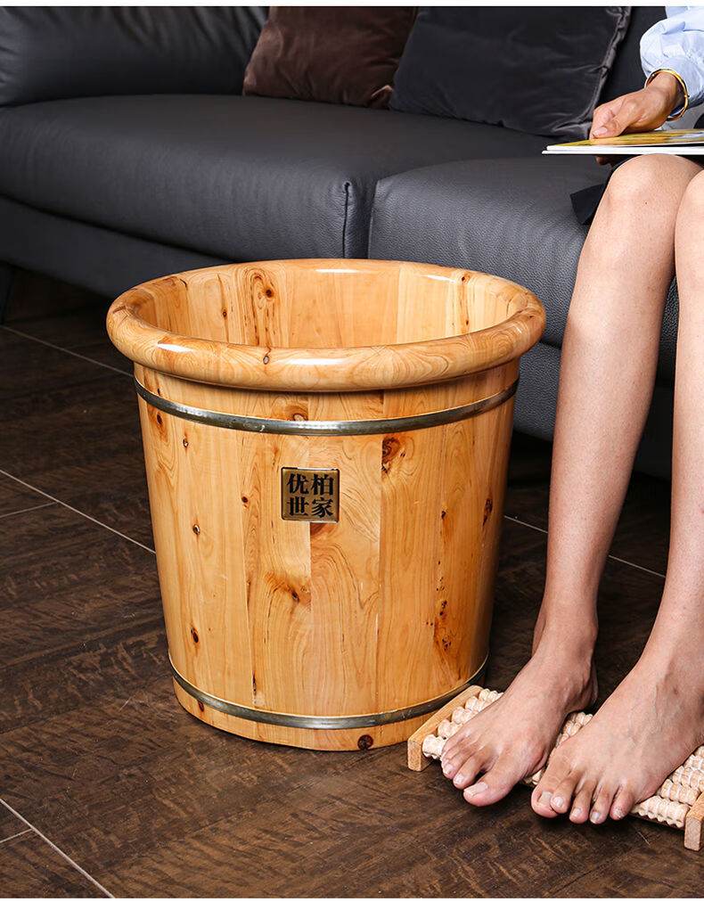 香柏木泡脚桶洗脚盆木桶足浴桶足浴盆泡脚木桶泡脚按摩洗脚盆家用30