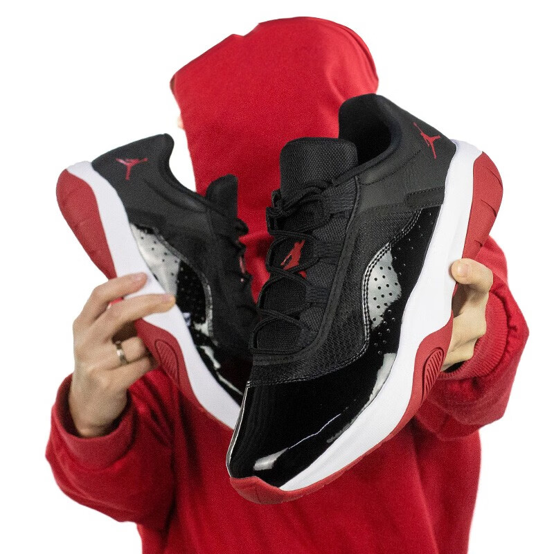 nike耐克2021秋冬季新款 jordan 11 cmft low aj11低帮黑红实战篮球鞋