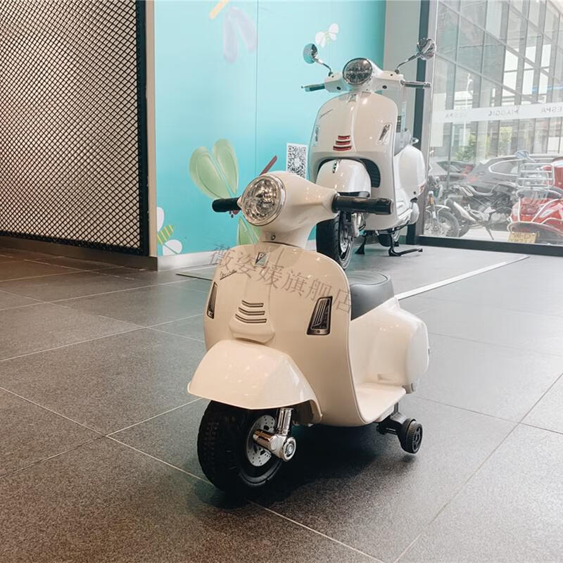 vespa儿童电动车迷你充电童车摩托车宝宝玩具礼物维斯帕 薄荷绿 无