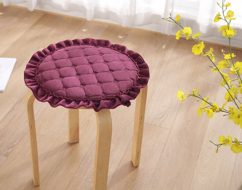 圆凳子罩套冬季加厚防滑毛绒圆形椅子垫圆凳垫套罩圆形圆凳子坐垫小