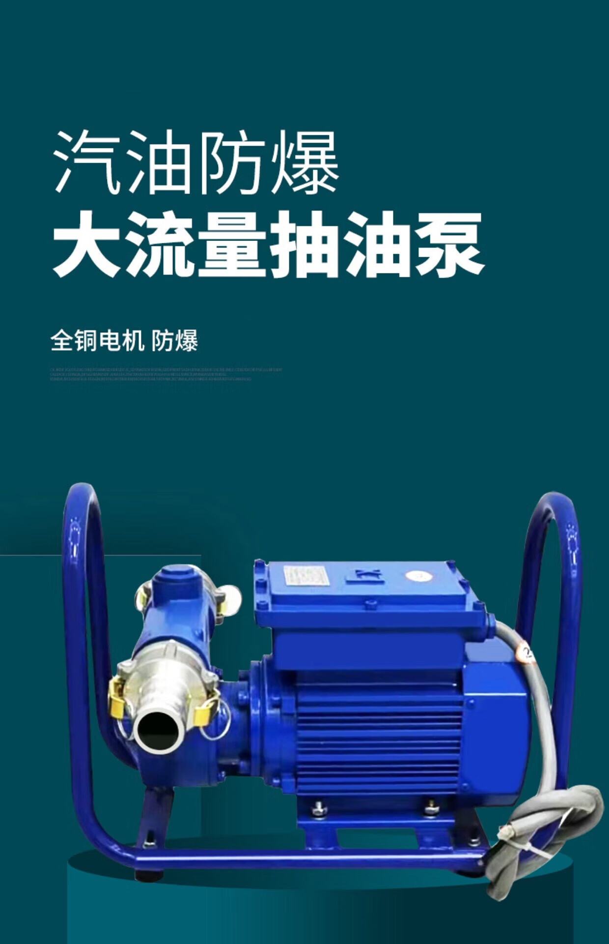 电动大流量抽油泵12v24v220v防爆柴油汽油防爆加油卸油导油泵 12v1.