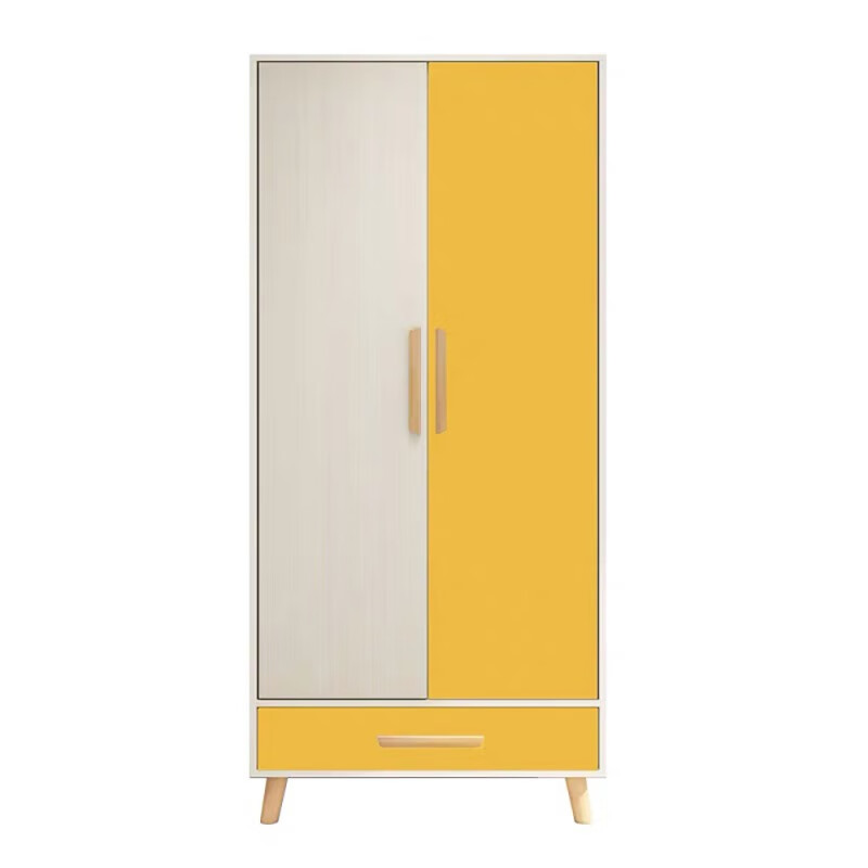 衣柜现代简约卧室简易木质柜子出租房宿舍组装衣橱两门 y16苏香桐【80