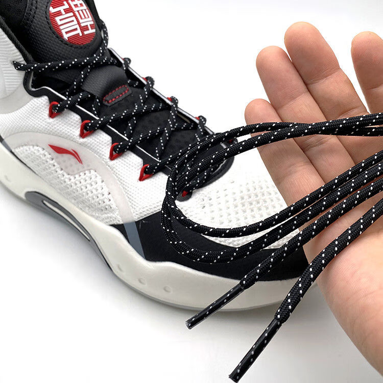 适配李宁驭帅14篮球鞋黑色红头高帮低帮low圆头鞋带黑色红点160厘米