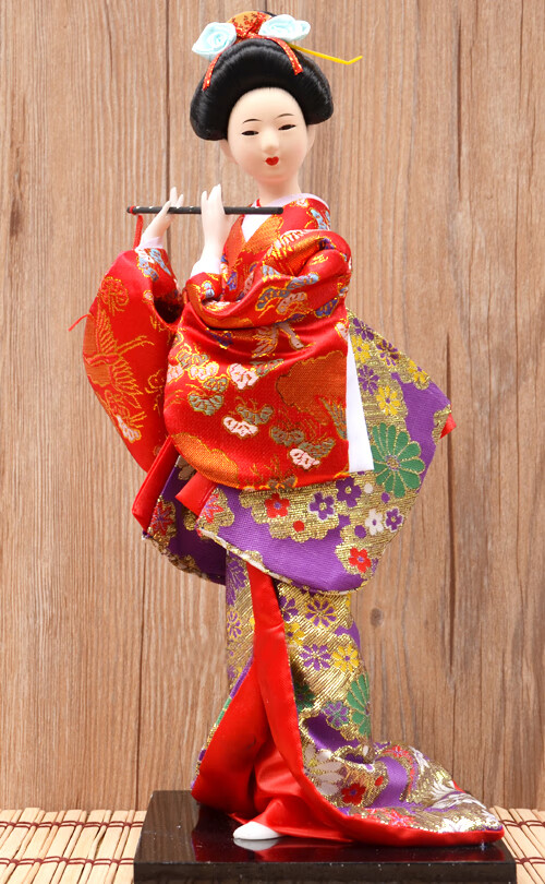 曲美思14寸日本人偶人形艺伎和服娃娃摆件居酒屋料理店酒店装饰礼品38