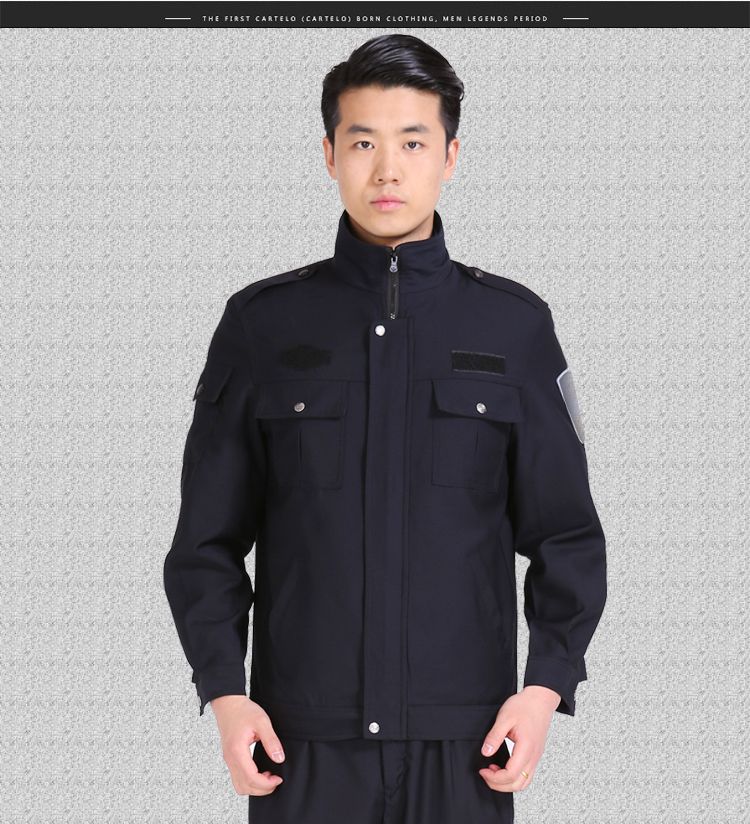 正品毛料春秋执勤服套装男保安春秋夹克外套秋季长袖交通检测工装制服