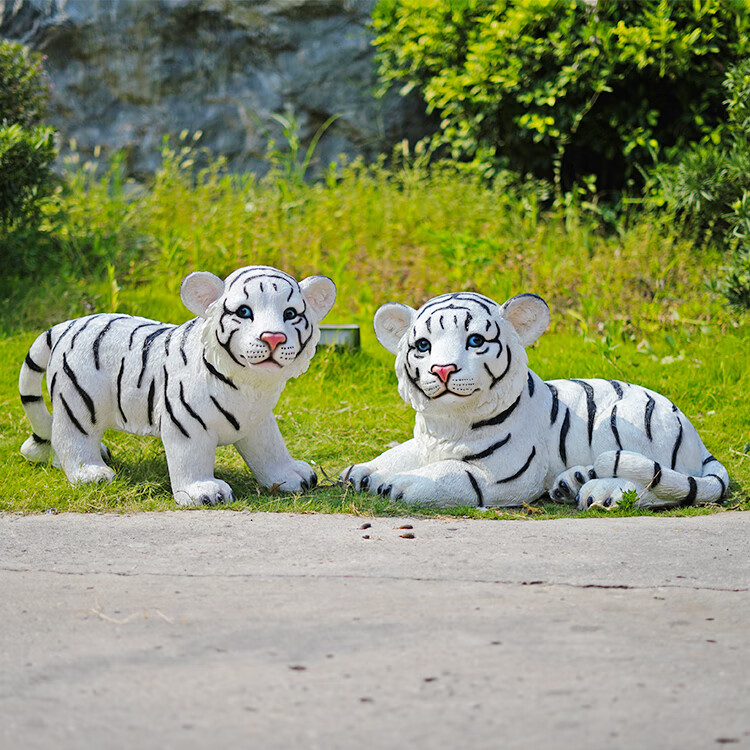 户外仿真大老虎雕塑动物模型装饰园林景观摆件草坪景区假道具摆设中号