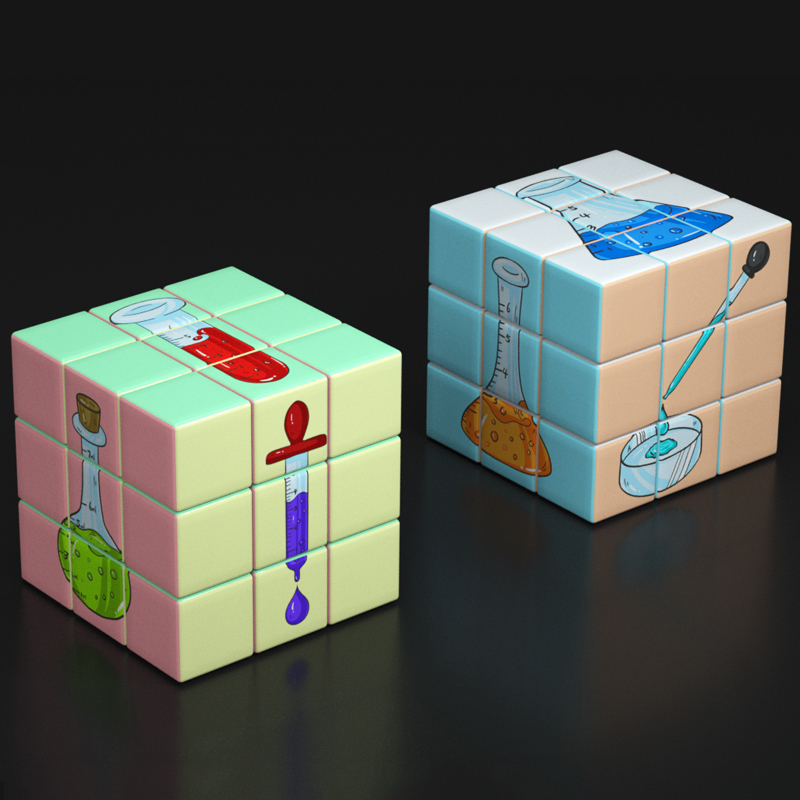 卡通恐龙三阶魔方玩具动物水果汽车块儿童幼儿园图片创意礼物 侏罗纪