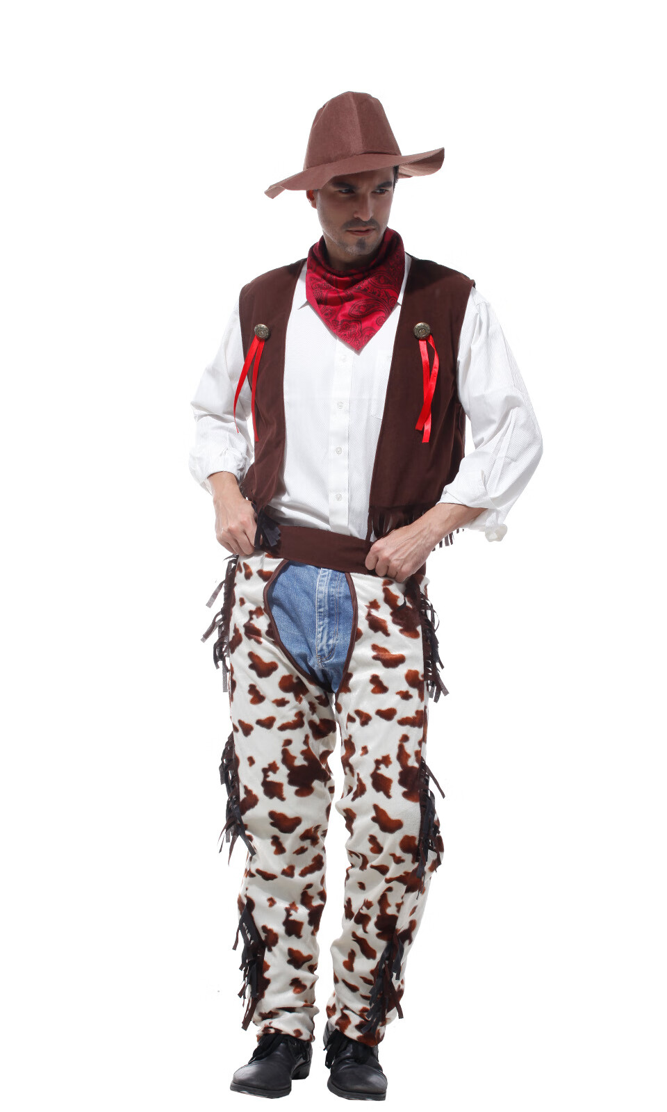 万圣节儿童服装 大人家庭亲子装西部牛仔衣服幼儿园装扮道具服饰 帅气